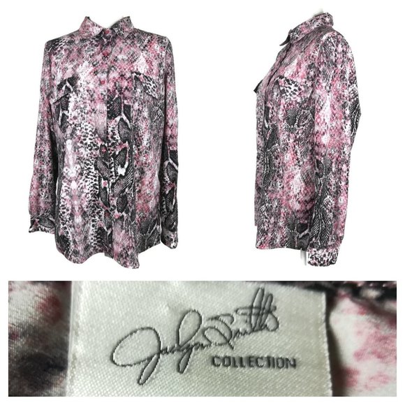 Jaclyn Smith Tops - Jaclyn Smith button down snakeskin animal print